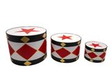 *3pc Metal Drums Red/Black/Gold