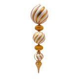 7.5&quot;x30&quot; Glitter Finial Ornament White/Gold