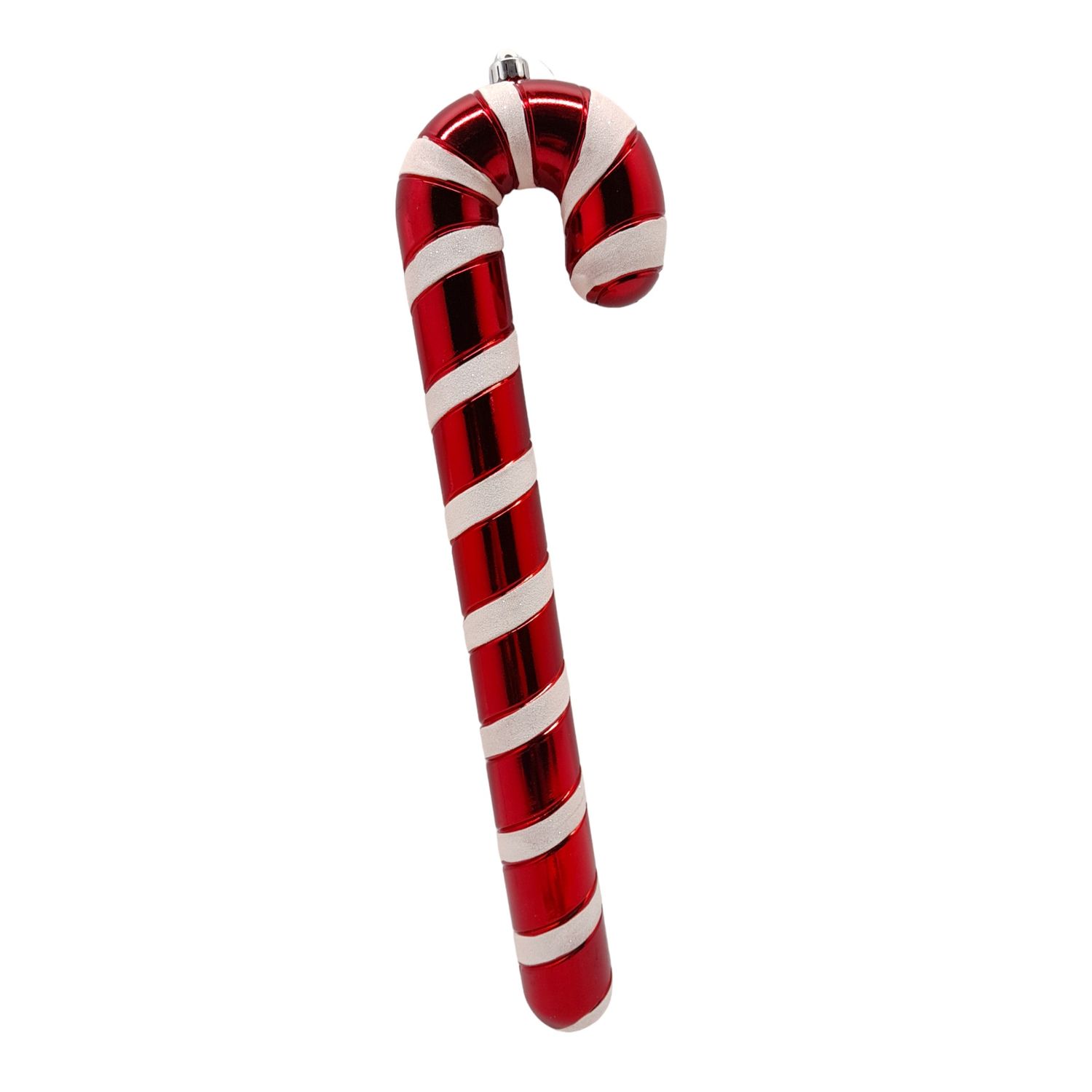 6&quot;x23&quot; Glitter Candy Cane Ornament Red/White