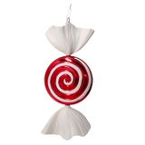 19&quot;x8.5&quot; Glitter Peppermint Ornament  Red/White