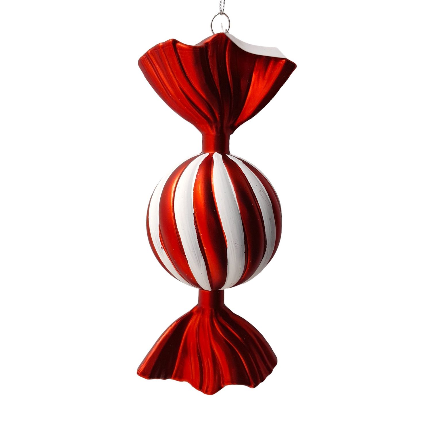 3&quot;x7.5&quot; Candy Ornament Red/White