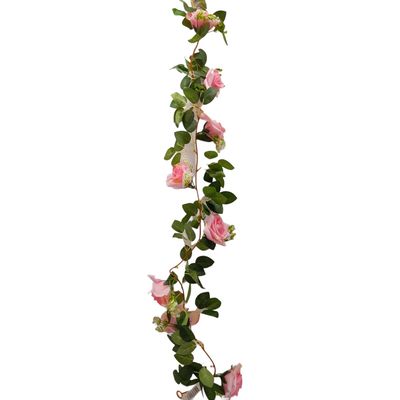 6&#39; Rose Garland w/3&quot; Heads Pink