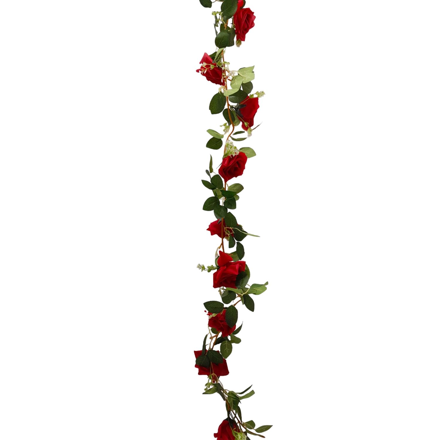 6&#39; Rose Garland w/3&quot; Heads Red