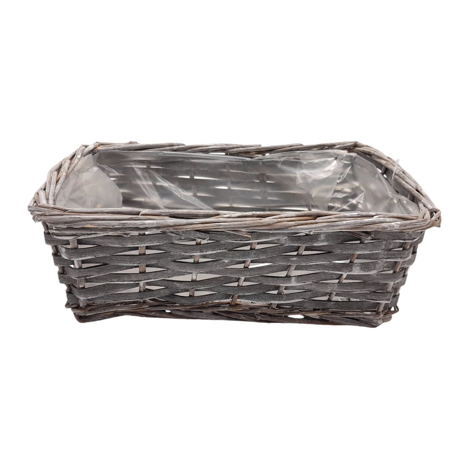 Rectangle Basket With Liner Grey (SM)