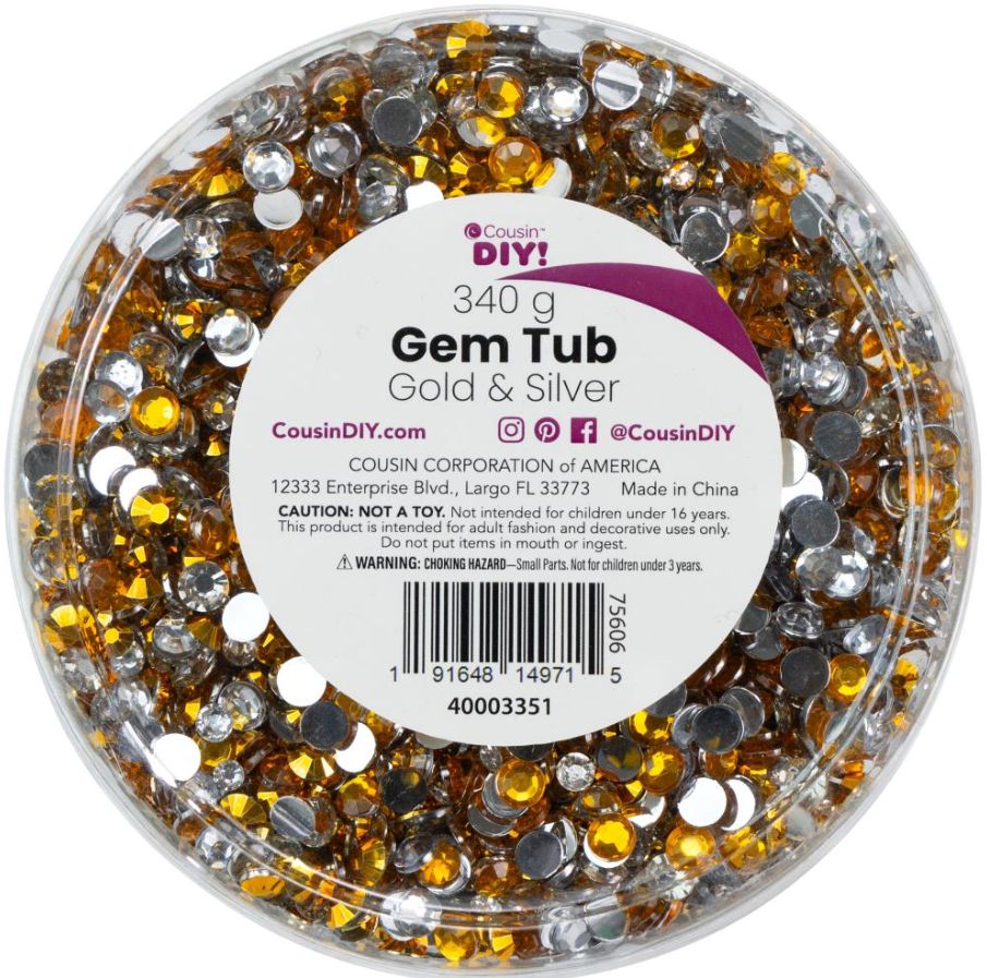 340g Gemstone Tub Gold &amp; Silver