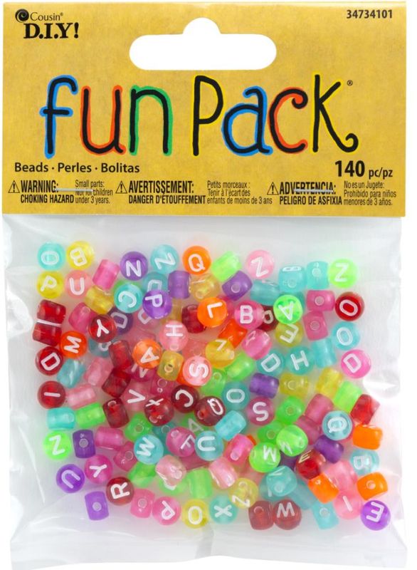 140pc 7mm Acrylic Round Alphabet Beads Multi