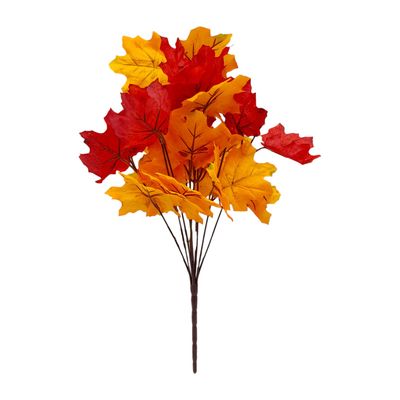 18&quot; Maple Leaf Bush x10 Orange/Red