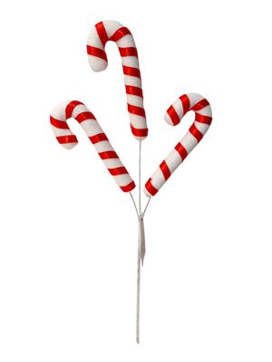 12&quot; Candy Cane Pick x3 Red/White