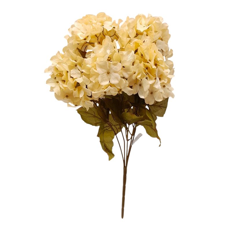 21&quot; Hydrangea Bush x5 w/5.5&quot; Heads Cream