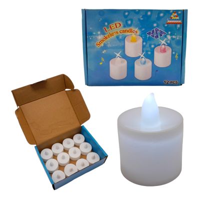 12pc 1.5&quot;X1.25&quot; Led Votive White