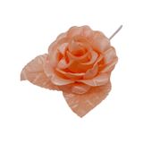 4&quot; Single Satin Flower Pick w/2.35&quot; Head/2 Leaves Blush