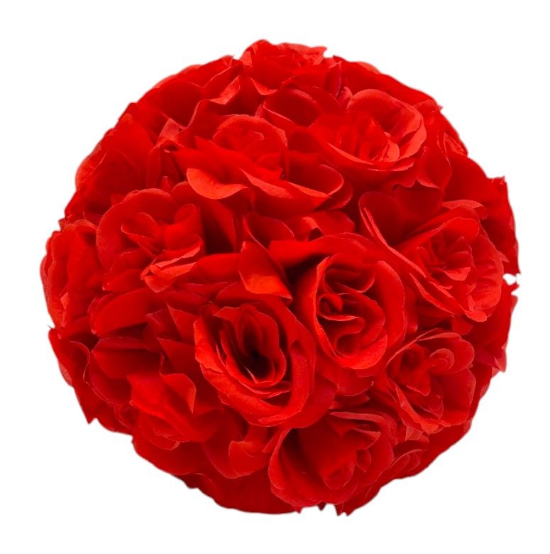 12&quot; Silk Flower Ball Red