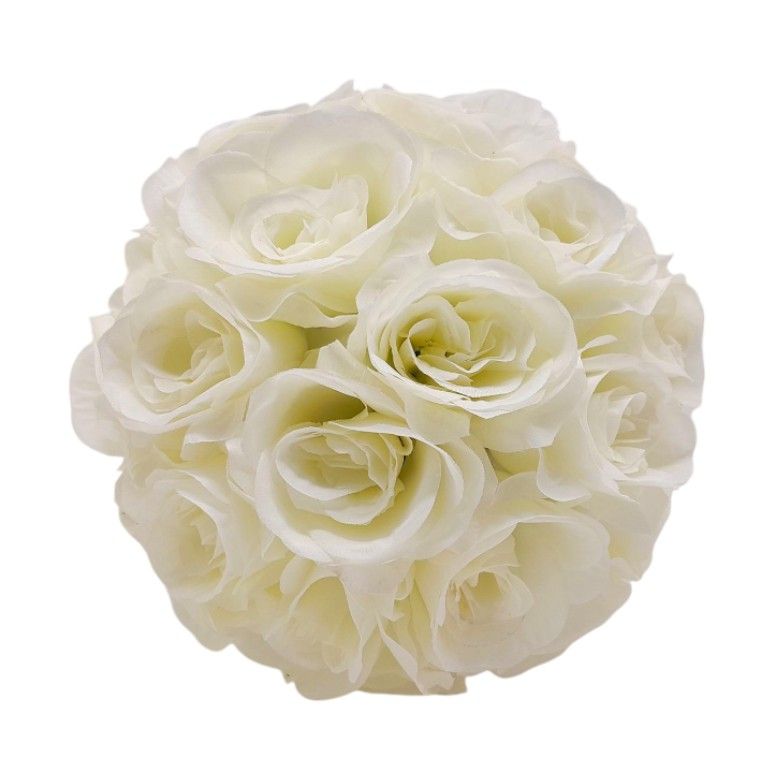 10&quot; Silk Flower Ball Ivory