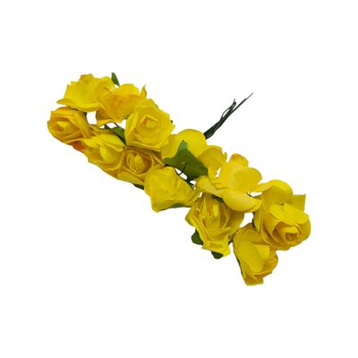 Medium Paper Flowers x12 Yellow