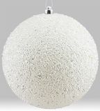 100mm Sequin/Glitter Ornament White