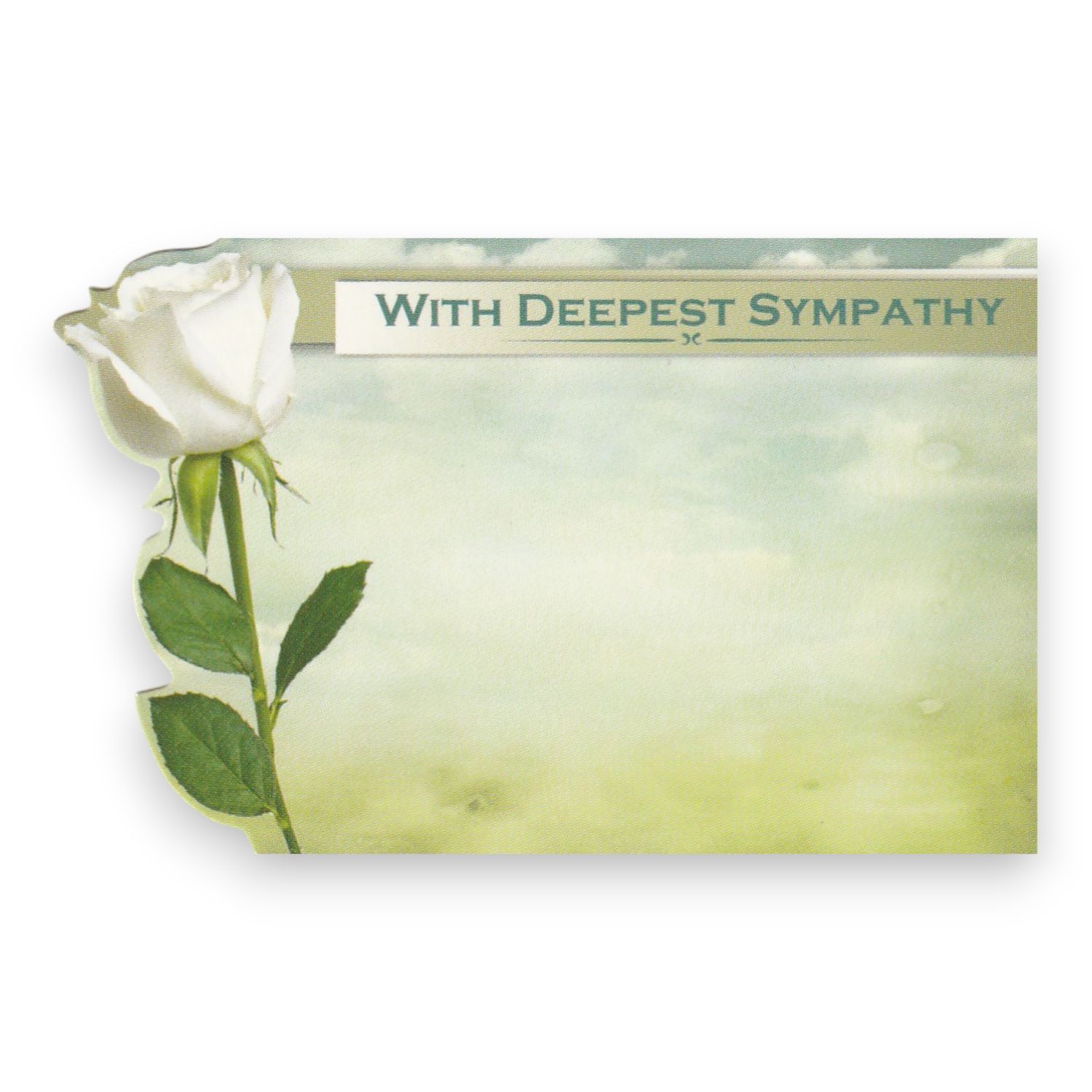 50pc 3-1/2″x2-1/4″ Enclosure Cards With Deepest Sympathy (Rose)