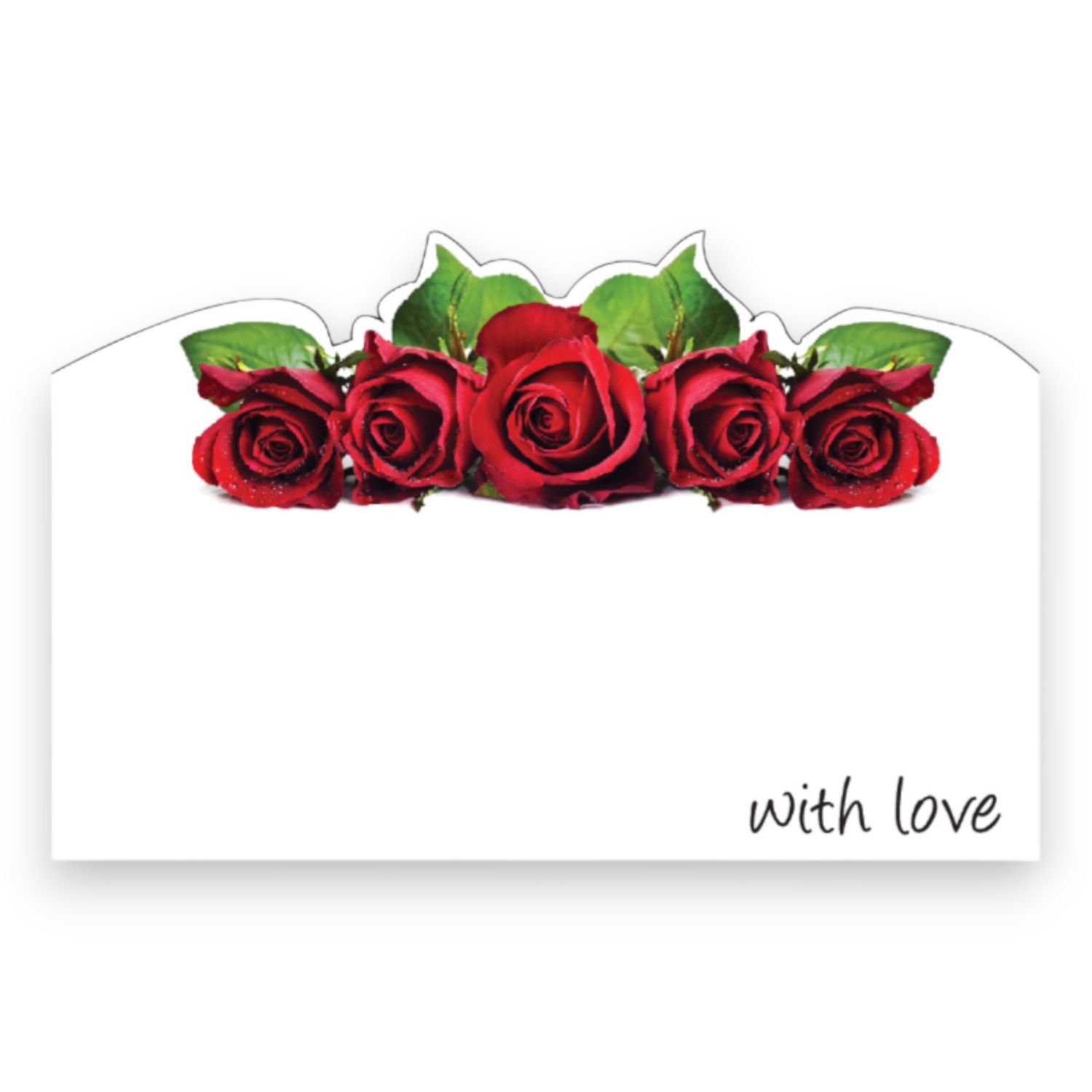 50pc 3-1/2″x2-1/4″ Enclosure Cards With Love (Roses)