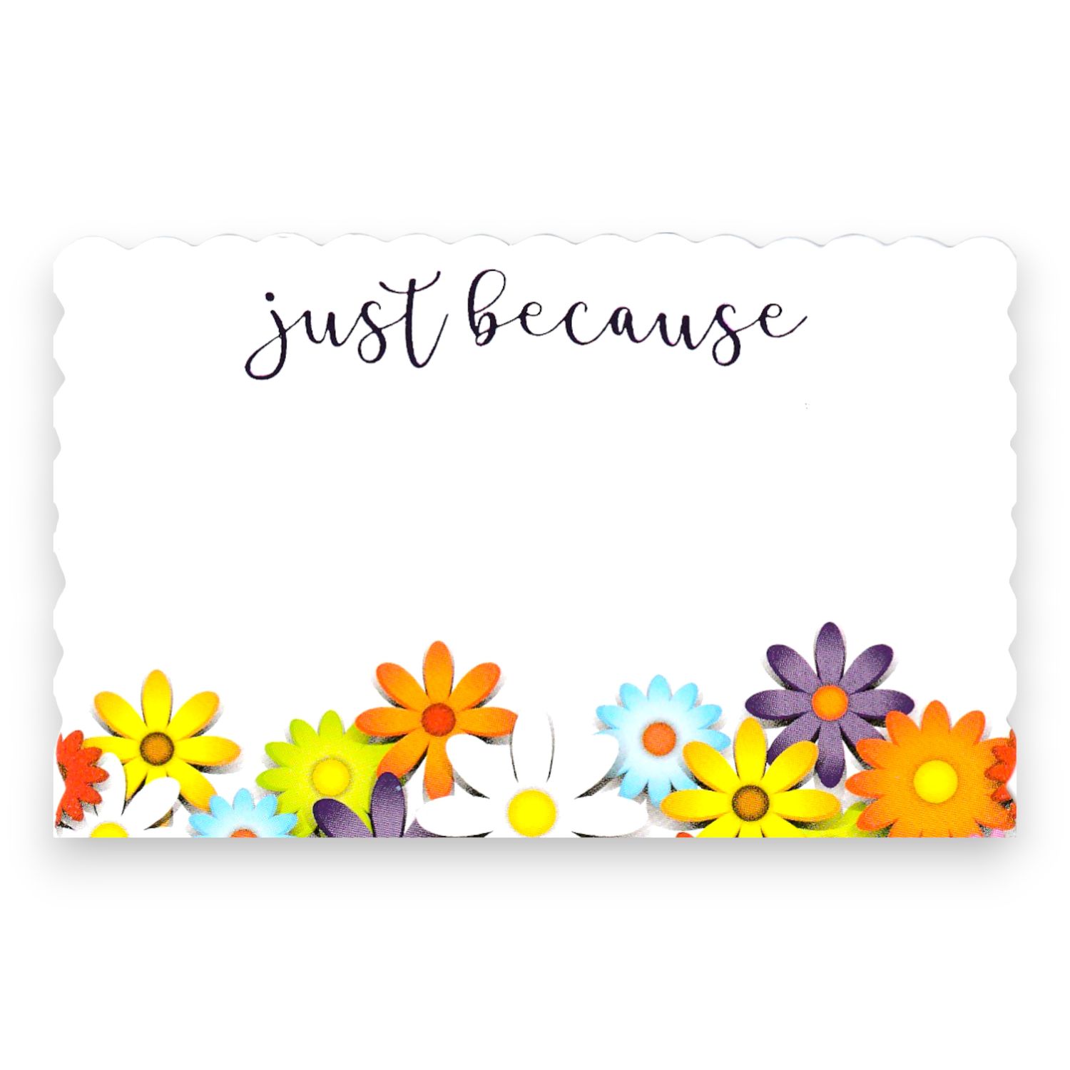 50pc 3-1/2″x2-1/4″ Enclosure Cards Just Because w/Flowers