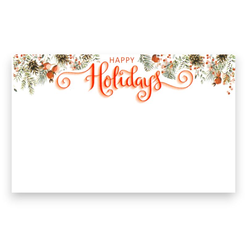 50pc 3-1/2″x2-1/4″ Enclosure Cards  Happy Holidays