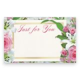 50pc 3-1/2″x2-1/4″ Enclosure Cards Just For You w/Flowers