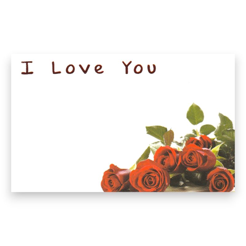 50pc 3-1/2″x2-1/4″ Enclosure Cards I Love You (Roses)