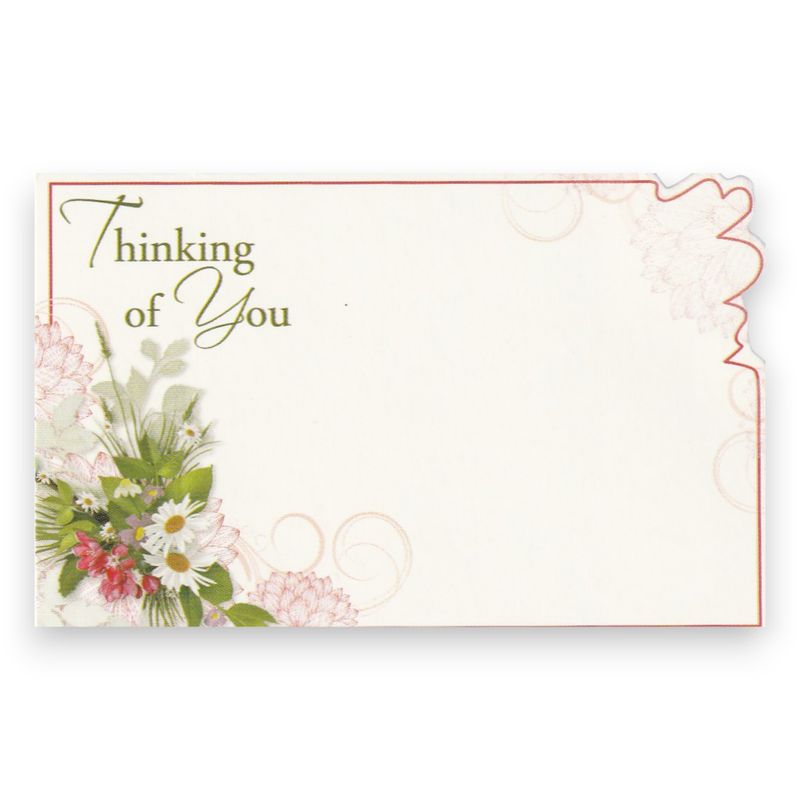 50pc 3-1/2″x2-1/4″ Enclosure Cards Thinking of You (Flower)