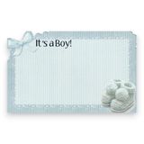 50pc 3-1/2″x2-1/4″ Enclosure Cards It&#39;s a Boy w/Baby Boots