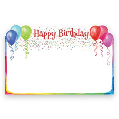 50pc 3-1/2&quot;x2-1/4&quot; Enclosure Cards Happy Birthday (Balloon Corners)