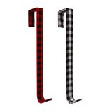 12&quot; Buffalo Plaid Fabric Wrapped Wreath Hanger Assorted