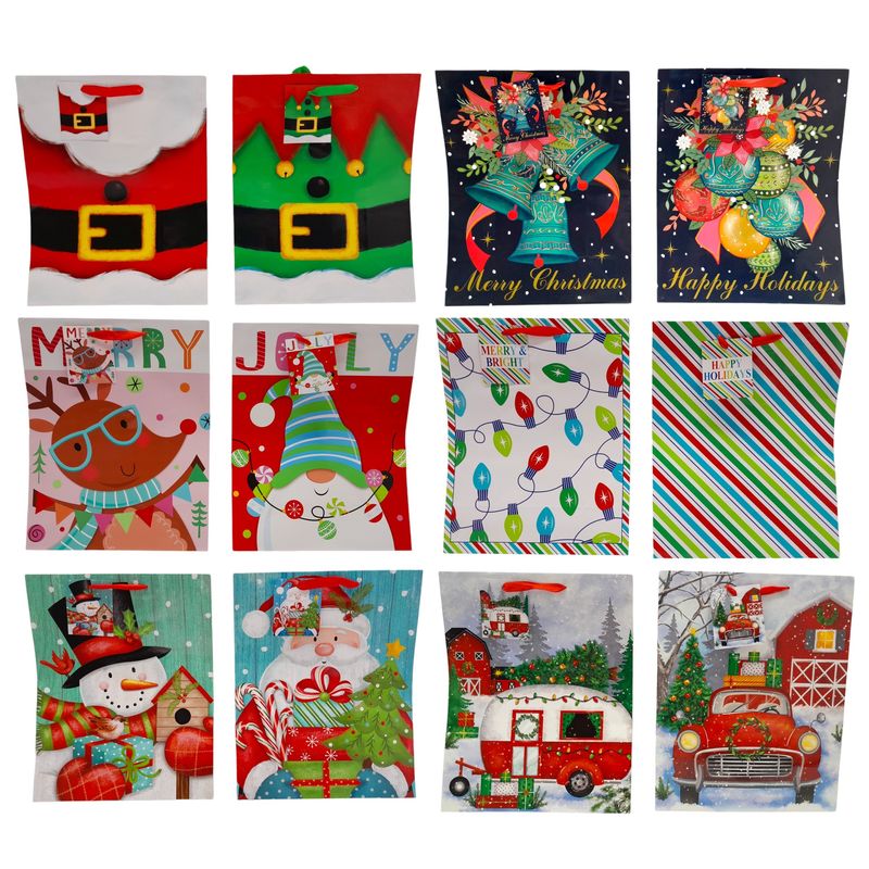 10&quot;x5&quot;x12.5&quot; Large Christmas Gift Bag Assorted