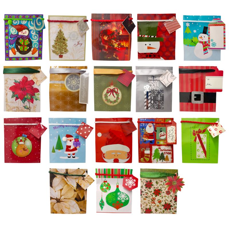 4.5&quot;x2.5&quot;x5.5&quot; Christmas Gift Bag Assorted