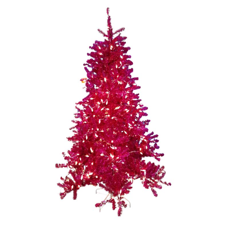 7.5&#39; Metallic Pink Tree w/ C6 Led Lights