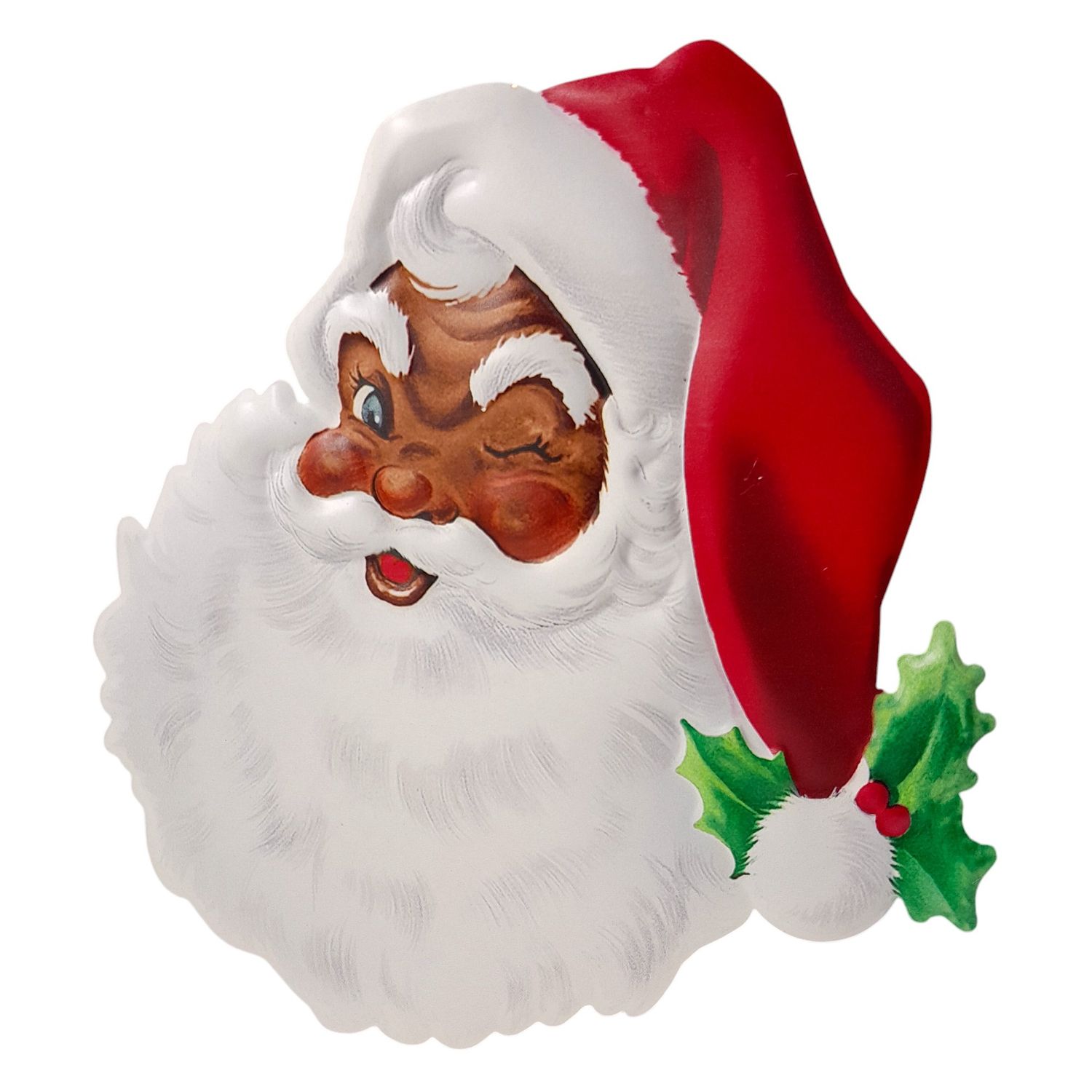 11.75&quot;x13&quot; Metal Embossed Santa Face