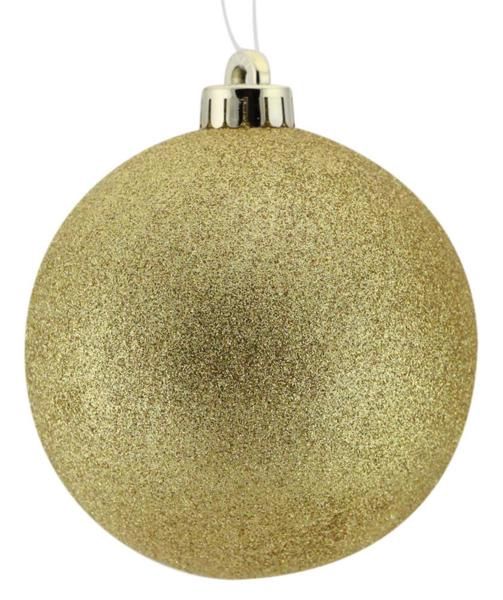 250mm Glittered Ball Ornament Gold