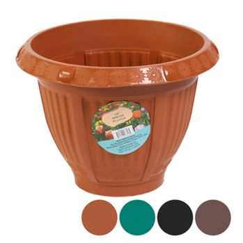 10&quot; Round Planter w/Column Design Assorted (Plastic)