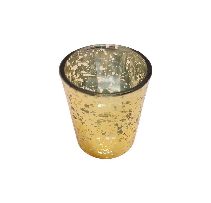 2&quot; Mercury Glass Votive Holder Gold