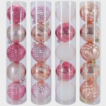 5pc 6cm Ornaments Blush Assorted