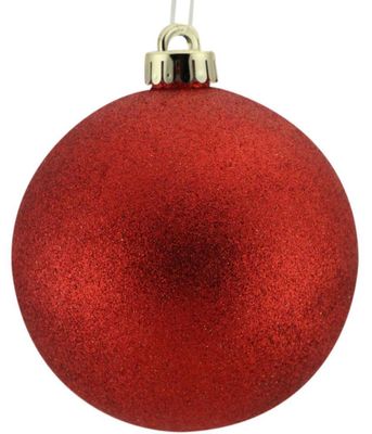 150mm Glitter Ornament  Red