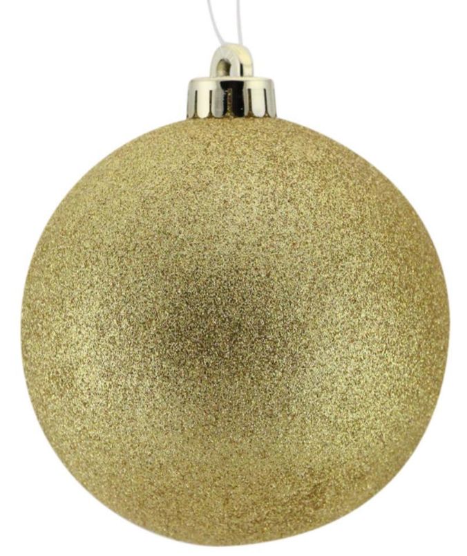 100mm Glitter  Ornament Gold