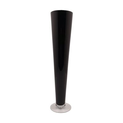 24&quot; Tapered Vase w/5&quot; Opening Black (Glass)