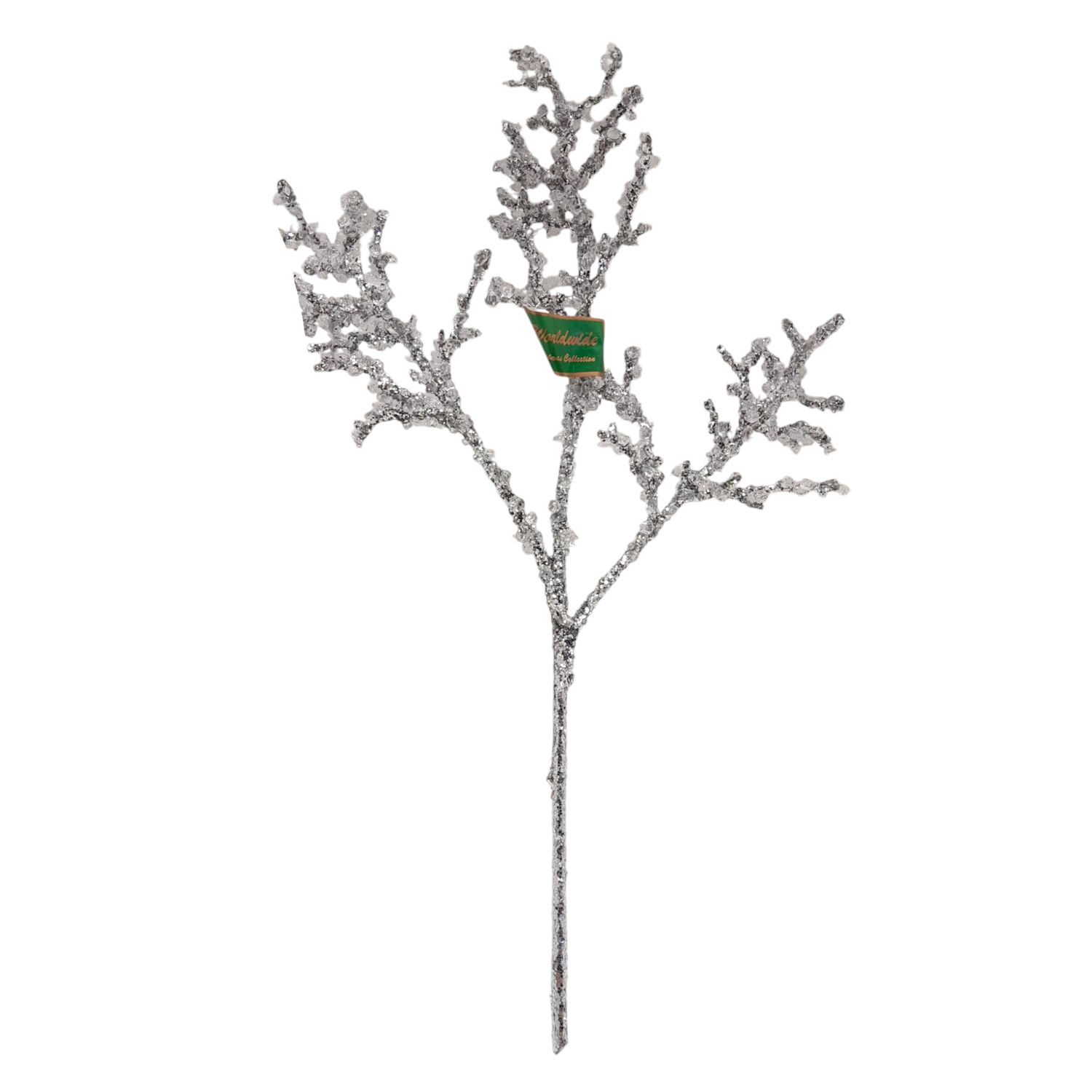 18&quot; Iced Twig Spray Silver