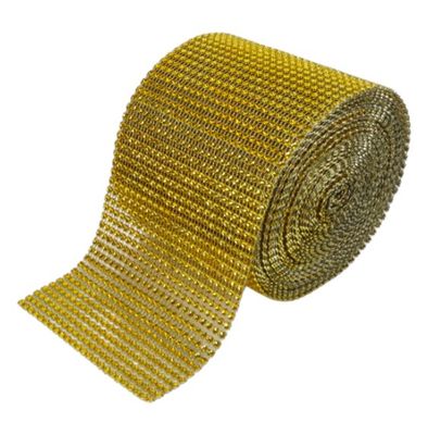 4.75&quot;x10yd Rhinestone Mesh Gold