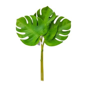 1.5&quot; Soft Split Philodendron Leaf Bundle x3 Green