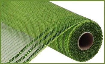 10&quot;x10yd Border Stripe Mesh Moss/Apple/Lime