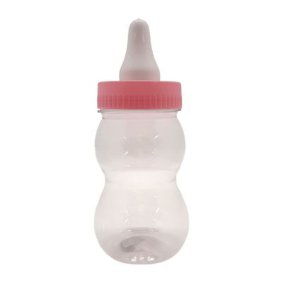 9.5&quot; Plastic Baby Bottle Bank Pink