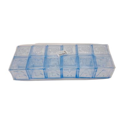 12pc 1.75&quot; Plastic Baby Block Containers Blue