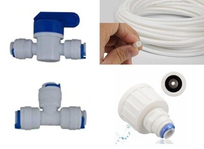 Druk waterfittingen (osmose 1/4&quot; en 3/8&quot;)