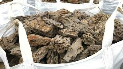 Brown tiger steen (afmetingen 10-40 cm) per KG