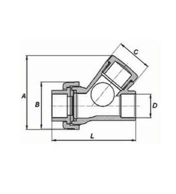 PVC Terugslagklep met bal Y-type 32mm