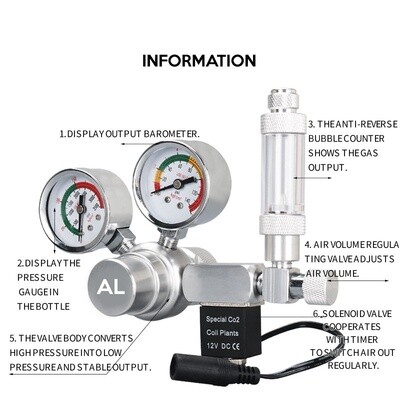 Aqualife CO2 Regulator met magneetventiel 12V DC